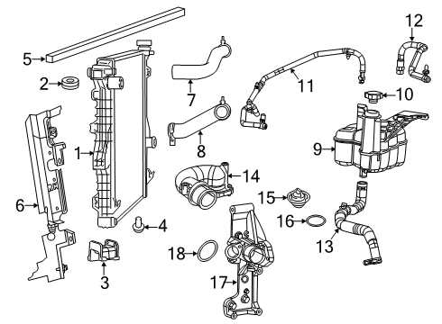2023 Ram 3500 Radiator & Components Diagram 2 - Thumbnail