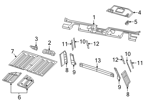 2023 Jeep Gladiator Interior Trim - Cab Diagram 2 - Thumbnail