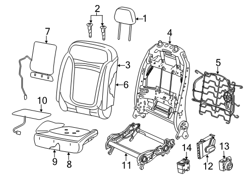 2021 Jeep Renegade Front Seat Components Diagram 2 - Thumbnail