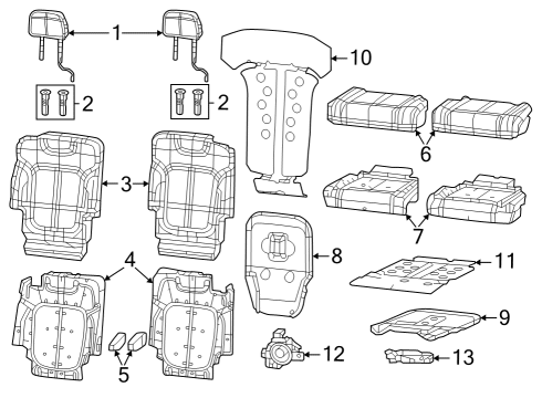 2022 Jeep Wagoneer Armrest, Gray Diagram for 6TV261D4AB