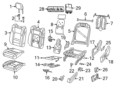 2024 Ram 1500 Seat Switch, Front Passenger Side Diagram for 68233963AC