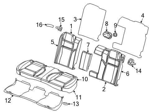 2022 Dodge Challenger Rear Seat Components Diagram 1 - Thumbnail