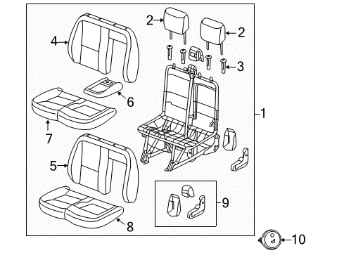 2023 Ram ProMaster 2500 Front Seat Components Diagram 1 - Thumbnail
