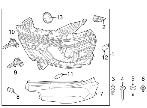 2023 Ram 1500 Headlamp Components Diagram 1 - Thumbnail