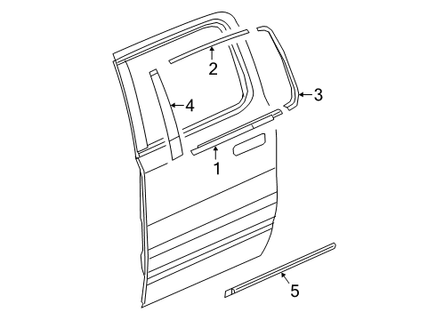 2023 Ram 1500 Exterior Trim - Rear Door Diagram 1 - Thumbnail