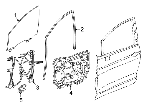 2022 Chrysler Voyager Glass - Front Door Diagram