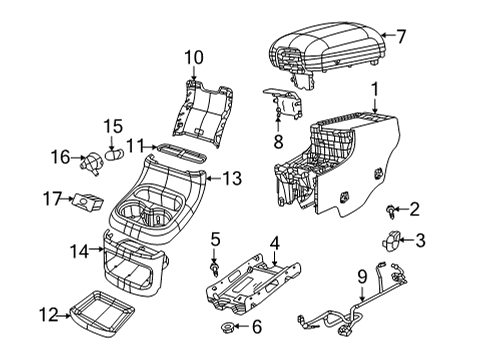 2023 Dodge Durango Center Console Diagram 2 - Thumbnail