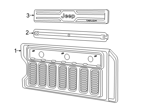 2023 Jeep Wrangler Interior Trim - Tail Gate Diagram