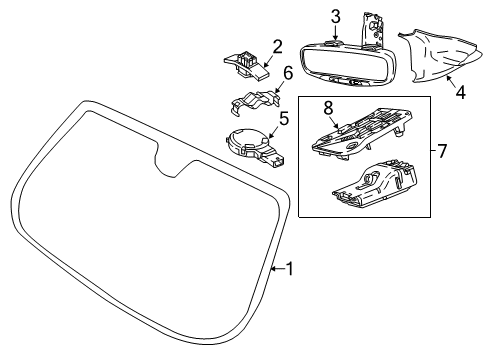 2023 Jeep Compass Mirror Inside, Rear Diagram for 6WY72DX9AC