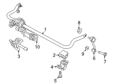2022 Jeep Gladiator Stabilizer Bar & Components - Front Diagram 1 - Thumbnail