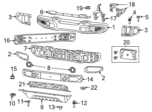 2021 Jeep Gladiator Reinforcement Bracket Diagram for 68351157AB