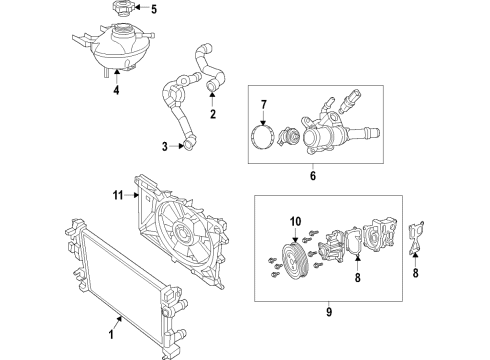 2022 Jeep Compass Cooling System, Radiator, Water Pump, Cooling Fan Diagram 2 - Thumbnail