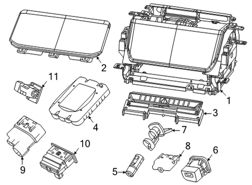 2022 Jeep Grand Wagoneer Front Console, Rear Console Diagram 2 - Thumbnail
