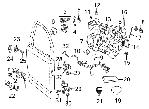 2020 Dodge Journey Handle, Outside Diagram for 1RH64JSCAH