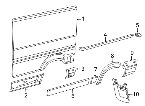 2022 Ram ProMaster 2500 Side Panel & Components, Exterior Trim - Body & Hardware Diagram 8 - Thumbnail
