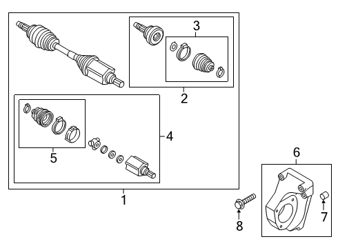 2021 Jeep Renegade Drive Axles - Front Diagram 1 - Thumbnail