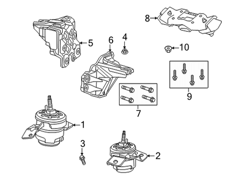 2024 Jeep Wrangler Engine & Trans Mounting Diagram 2 - Thumbnail