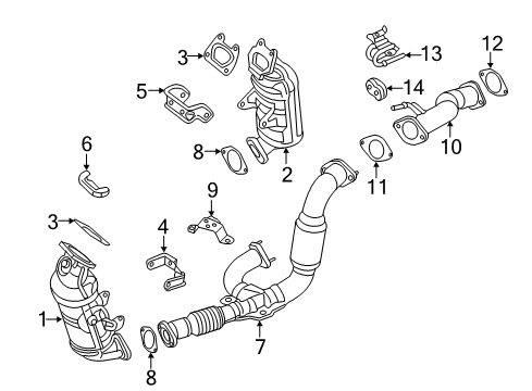 2022 Ram ProMaster 2500 Exhaust Components Diagram 1 - Thumbnail