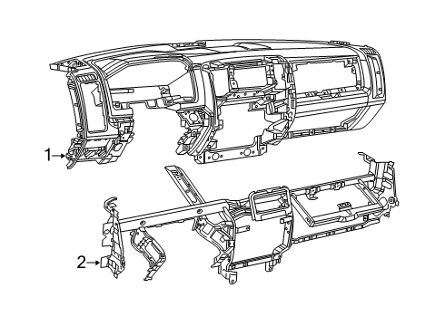 2023 Ram 3500 Cluster & Switches, Instrument Panel Diagram 5 - Thumbnail