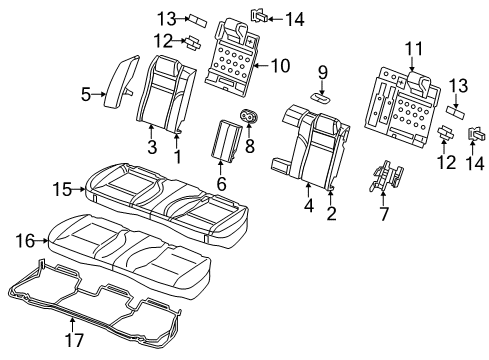 2022 Chrysler 300 Rear Seat Components Diagram 2 - Thumbnail