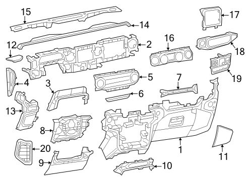 2020 Jeep Gladiator Column Cover Diagram for 6AB13TX7AD
