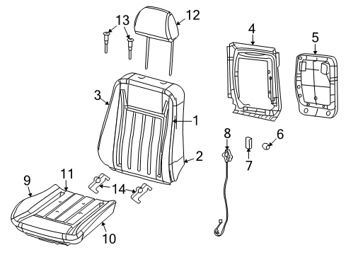 2022 Dodge Challenger Front Seat Components Diagram 2 - Thumbnail