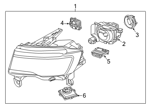2022 Jeep Grand Cherokee WK Headlamp Components Diagram 2 - Thumbnail