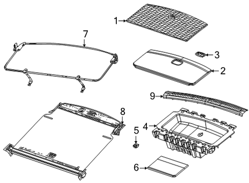 2021 Jeep Grand Cherokee L Interior Trim - Rear Body Diagram