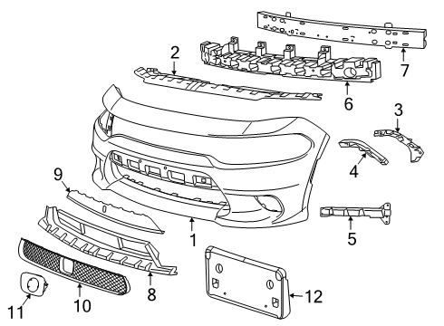 2023 Dodge Charger Bumper & Components - Front Diagram 2 - Thumbnail