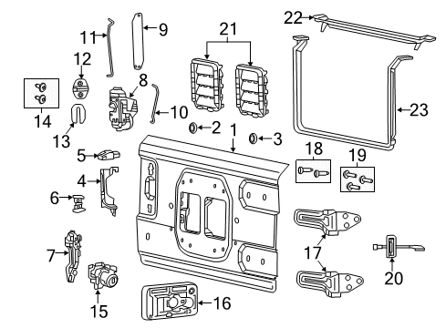 2022 Jeep Wrangler Tail Gate - Body & Hardware Diagram 5 - Thumbnail