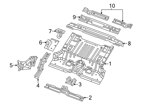 2024 Jeep Wrangler Rear Floor & Rails Diagram 1 - Thumbnail
