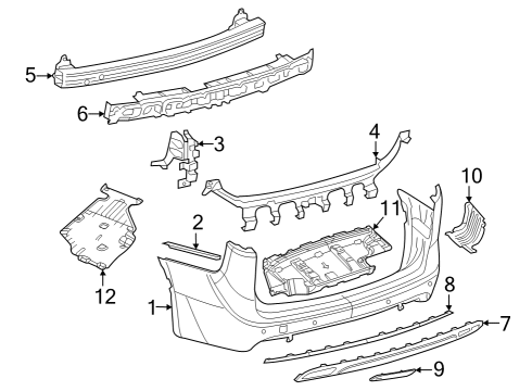 2019 Chrysler Pacifica Bumper Cover, Rear Diagram for 68312626AE