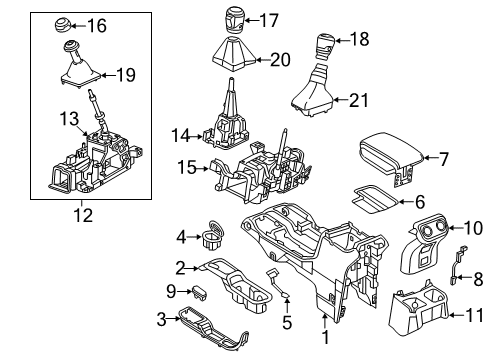 2023 Jeep Gladiator Shift Knob, Black Stitch Diagram for 5ZW611K5AE