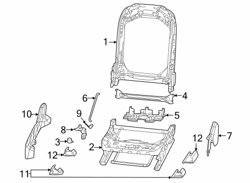 2024 Jeep Grand Cherokee Front Seat Components Diagram 2 - Thumbnail