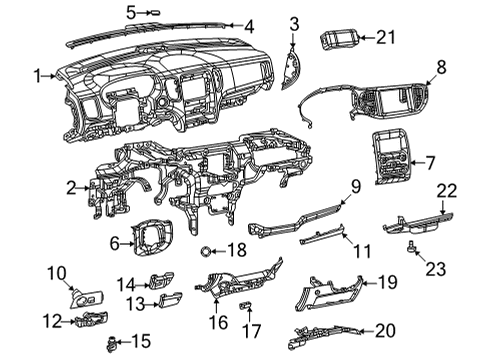2022 Dodge Durango Instrument Panel Components Diagram