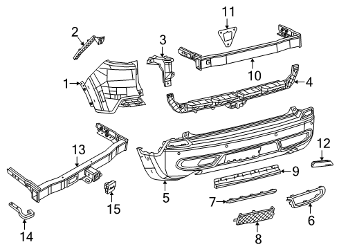 2022 Jeep Cherokee Bumper & Components - Rear Diagram 1 - Thumbnail