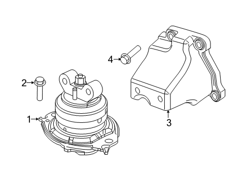 2022 Dodge Challenger Engine & Trans Mounting Diagram 1 - Thumbnail