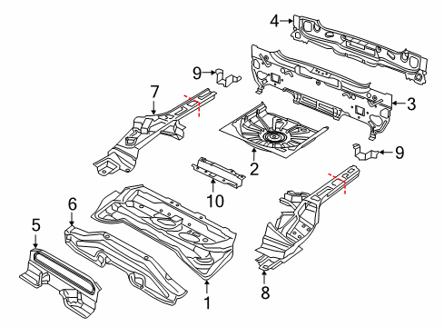 2021 Jeep Renegade Rear Floor & Rails Diagram