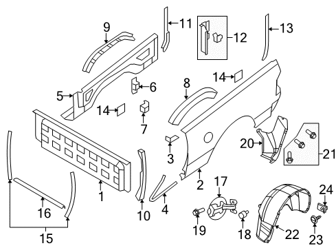 2018 Ram 3500 Side Panel, Rear Outer Driver Side Diagram for 68406413AB