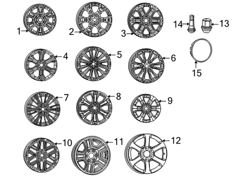 2024 Jeep Wagoneer L Wheels, Covers & Trim Diagram