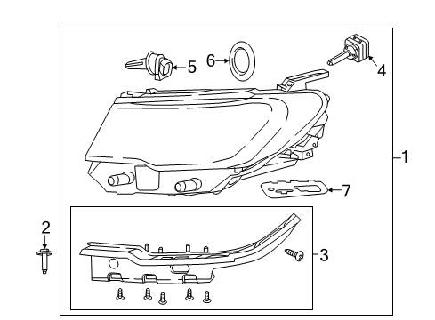 2022 Jeep Compass Headlamp Components Diagram 1 - Thumbnail