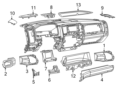 2023 Ram 3500 Cluster & Switches, Instrument Panel Diagram 4 - Thumbnail