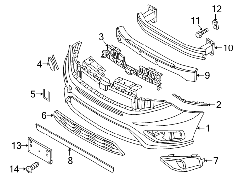 2022 Ram ProMaster City Bumper & Components - Front Diagram