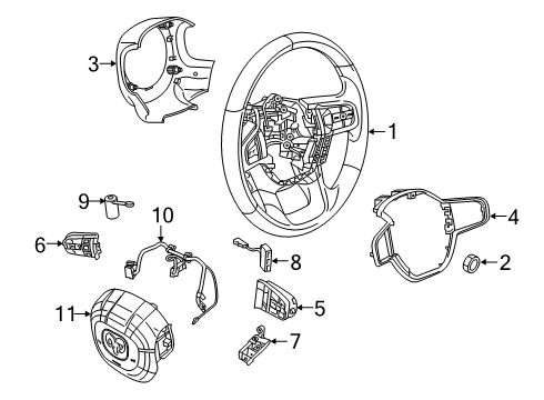 2019 Ram 1500 Switch Bezel, Brown Diagram for 6TE68TZ6AB
