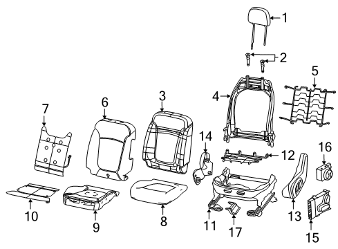 2023 Jeep Compass Driver Seat Components Diagram 2 - Thumbnail