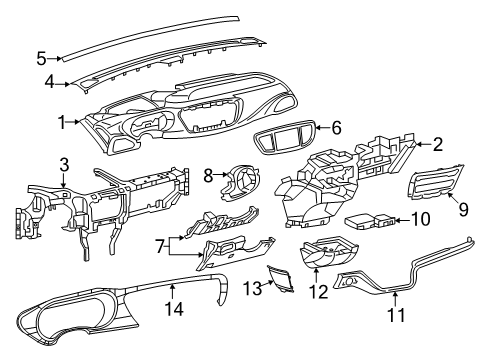 2022 Chrysler Voyager Instrument Panel Components Diagram