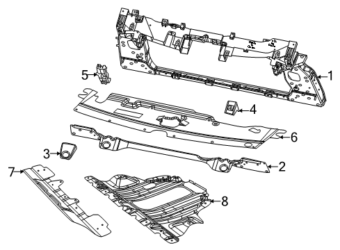 2022 Jeep Compass Radiator Support Diagram for 68486927AA