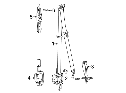 2020 Jeep Grand Cherokee Buckle End, Beige / Black / Brown Diagram for 6JW90HL1AC