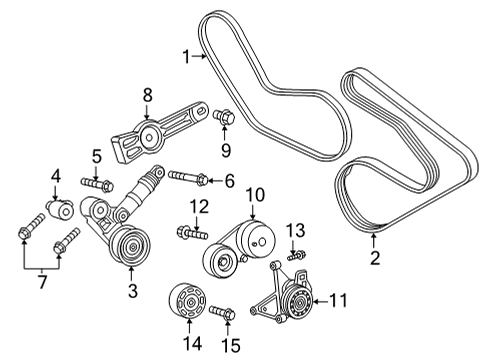 2022 Jeep Wrangler Belts & Pulleys  Diagram 4 - Thumbnail