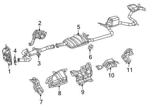 2021 Chrysler Voyager Manifold W/Converter Diagram for 68365825AC